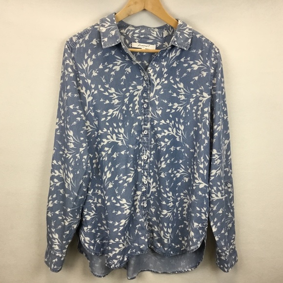 Foxcroft Tops - Foxcroft Carmen Long Sleeve Wistful Branches Tencel Button Up Shirt Size 12